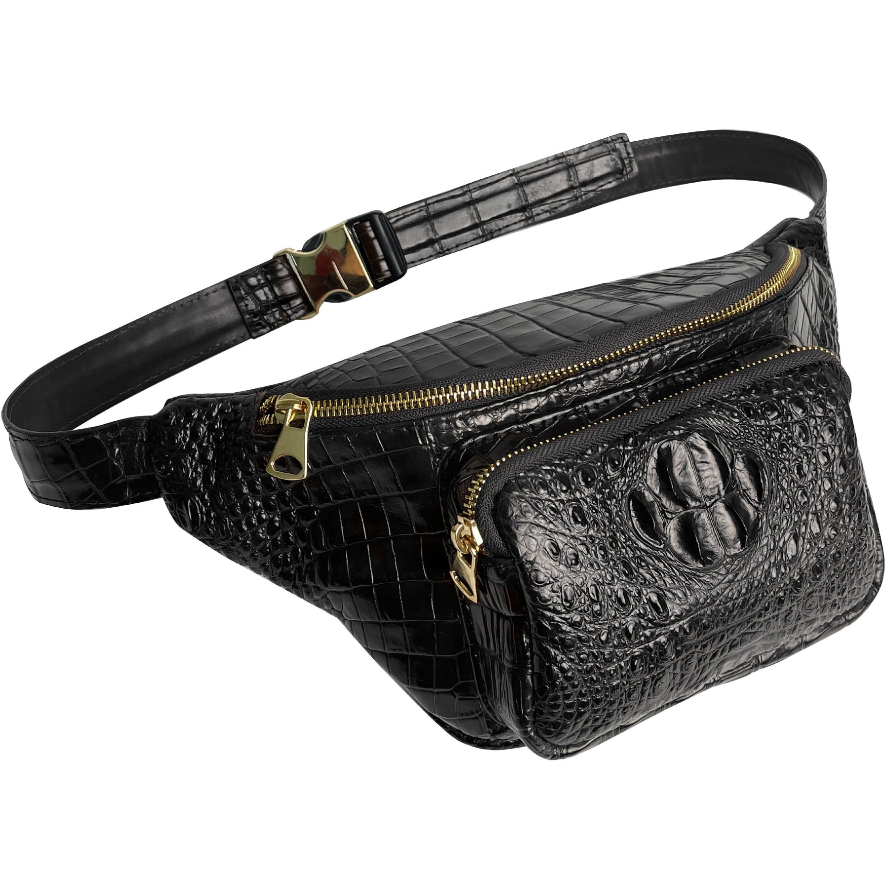 Alligator Men‘s Leather Waistbag, Leather Fanny Pack, Minimalist Fanny Belt Bag, Motorcycle Chest Bag Christmas Gift For Men - Vinacreations