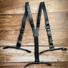 Alligator Y-Back Black Leather Suspenders Men Button End - Groomsmen Suspenders - Wedding Groom Suspenders Adjustable - Vinacreations