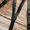 Alligator Y-Back Black Leather Suspenders Men Button End - Groomsmen Suspenders - Wedding Groom Suspenders Adjustable - Vinacreations