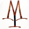Alligator Y-Back Brown Leather Suspenders Men Button End - Wedding Party Groomsmen Suspenders Adjustable - Christmas Gift For Husband - Vinacreations