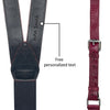 Alligator Y-Back Burgundy Leather Suspenders Men Button End - Groomsmen Suspenders - Wedding Groom Suspenders Adjustable - Vinacreations