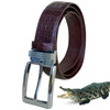 Premium Dark Brown Alligator Belt Men's - Pin Buckle 