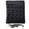 Black Alligator Horn Back Skin Bifold Vertical Wallet For Men | Handmade Crocodile Leather Wallet RFID Blocking | VL5712 - Vinacreations