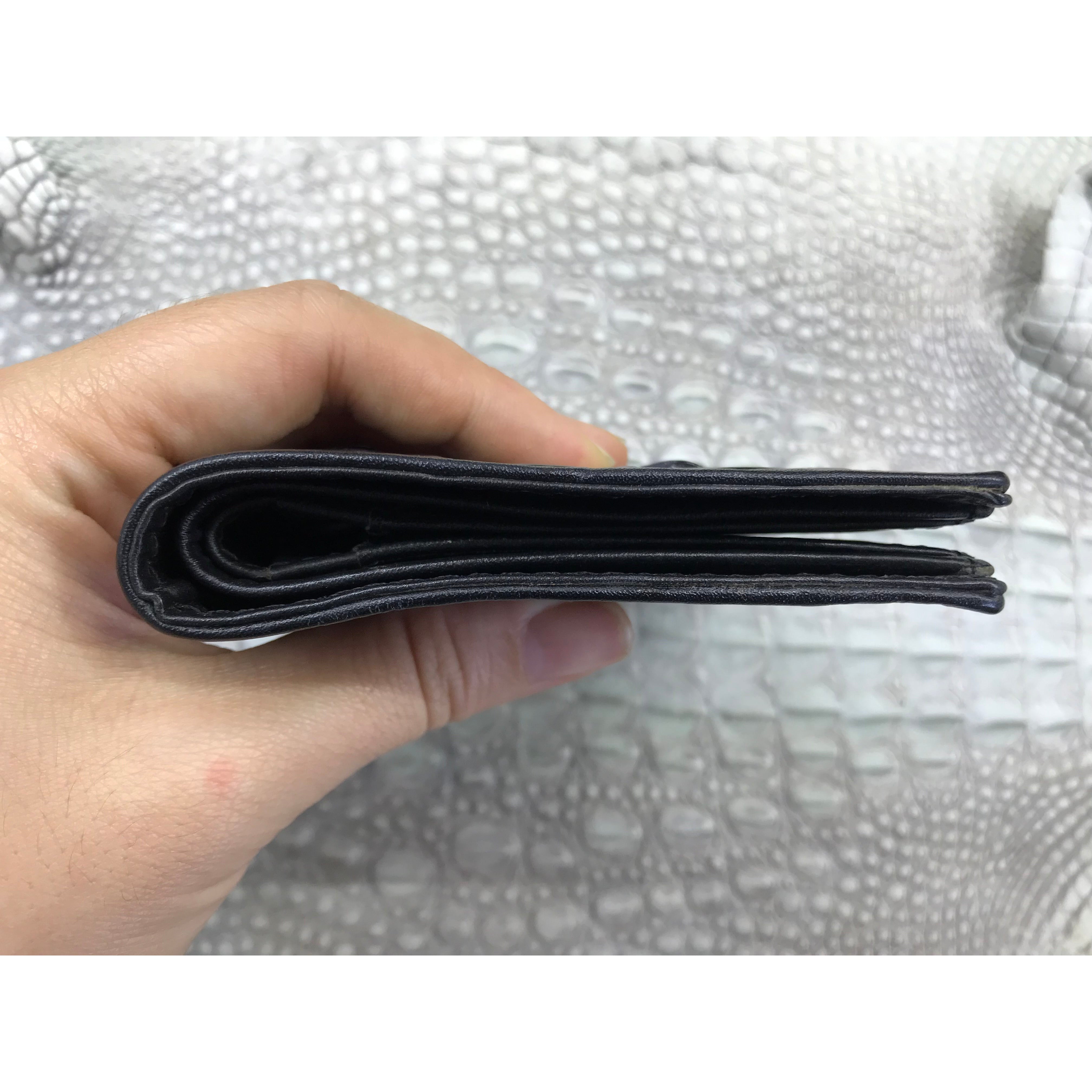 Black Alligator Horn Back Skin Bifold Vertical Wallet For Men | Handmade Crocodile Leather Wallet RFID Blocking | VL5712 - Vinacreations