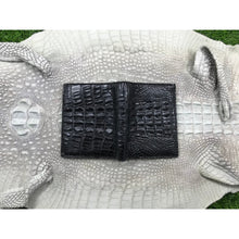 Black Alligator Horn Back Skin Bifold Vertical Wallet For Men | Handmade Crocodile Leather Wallet RFID Blocking | VL5736 - Vinacreations