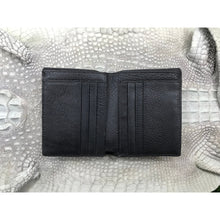 Black Alligator Horn Back Skin Bifold Vertical Wallet For Men | Handmade Crocodile Leather Wallet RFID Blocking | VL5736 - Vinacreations
