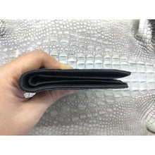Black Alligator Horn Back Skin Bifold Vertical Wallet For Men | Handmade Crocodile Leather Wallet RFID Blocking | VL5736 - Vinacreations