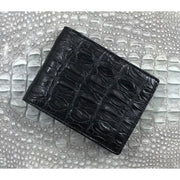 Black Alligator Horn Back Skin Bifold Wallet For Men | Handmade Crocodile Leather Wallet RFID Blocking | VL5564