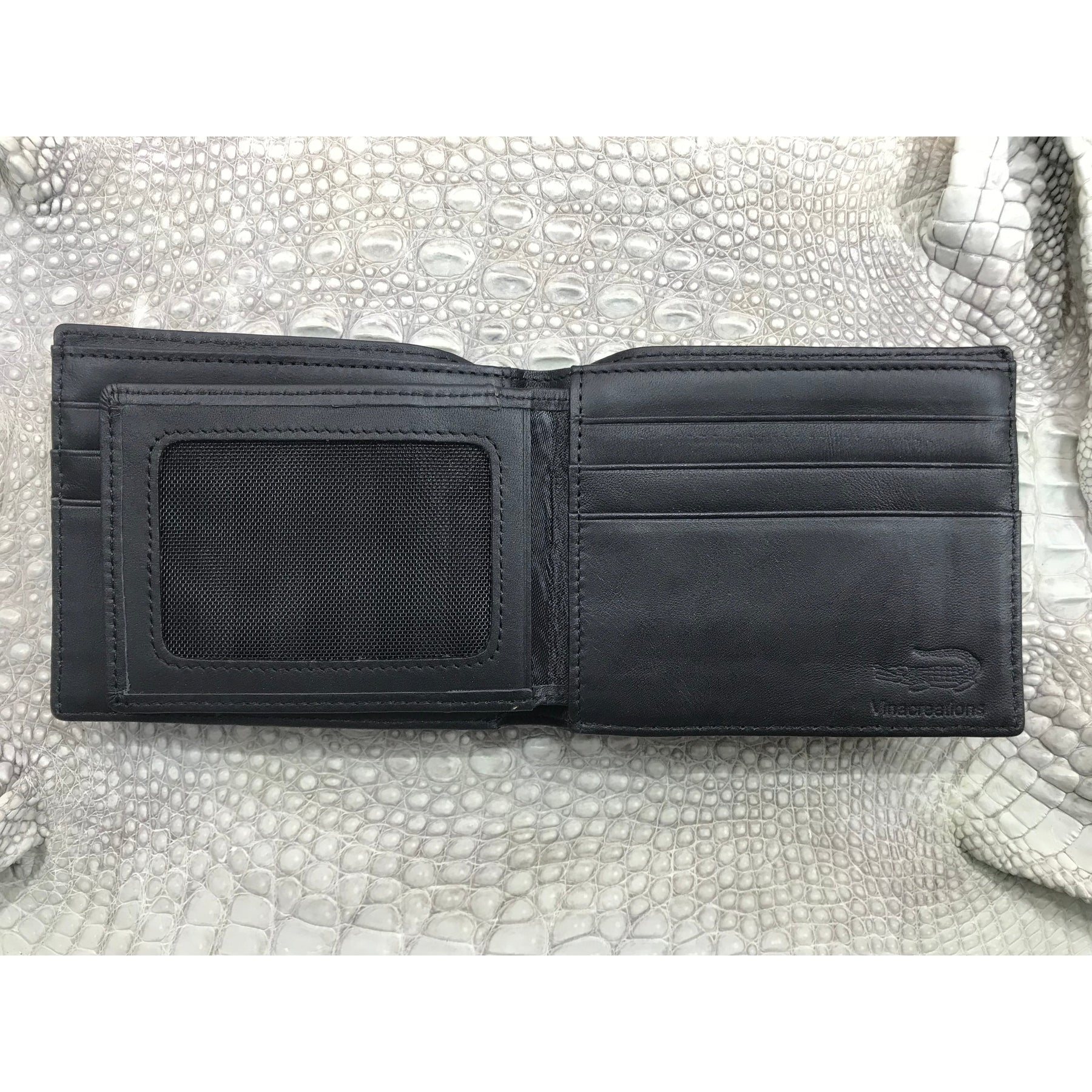 Black Alligator Horn Back Skin Bifold Wallet For Men | Handmade Crocodile Leather Wallet RFID Blocking | VL5654 - Vinacreations