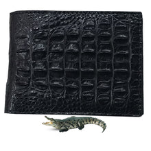 Black Alligator Horn Back Skin Bifold Wallet For Men | Handmade Crocodile Leather Wallet RFID Blocking | VL5654 - Vinacreations