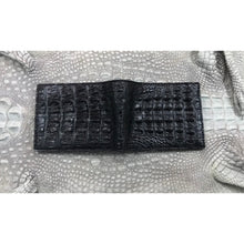 Black Alligator Horn Back Skin Bifold Wallet For Men | Handmade Crocodile Leather Wallet RFID Blocking | VL5654 - Vinacreations