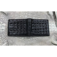 Black Alligator Horn Back Skin Bifold Wallet For Men | Handmade Crocodile Leather Wallet RFID Blocking | VL5655 - Vinacreations