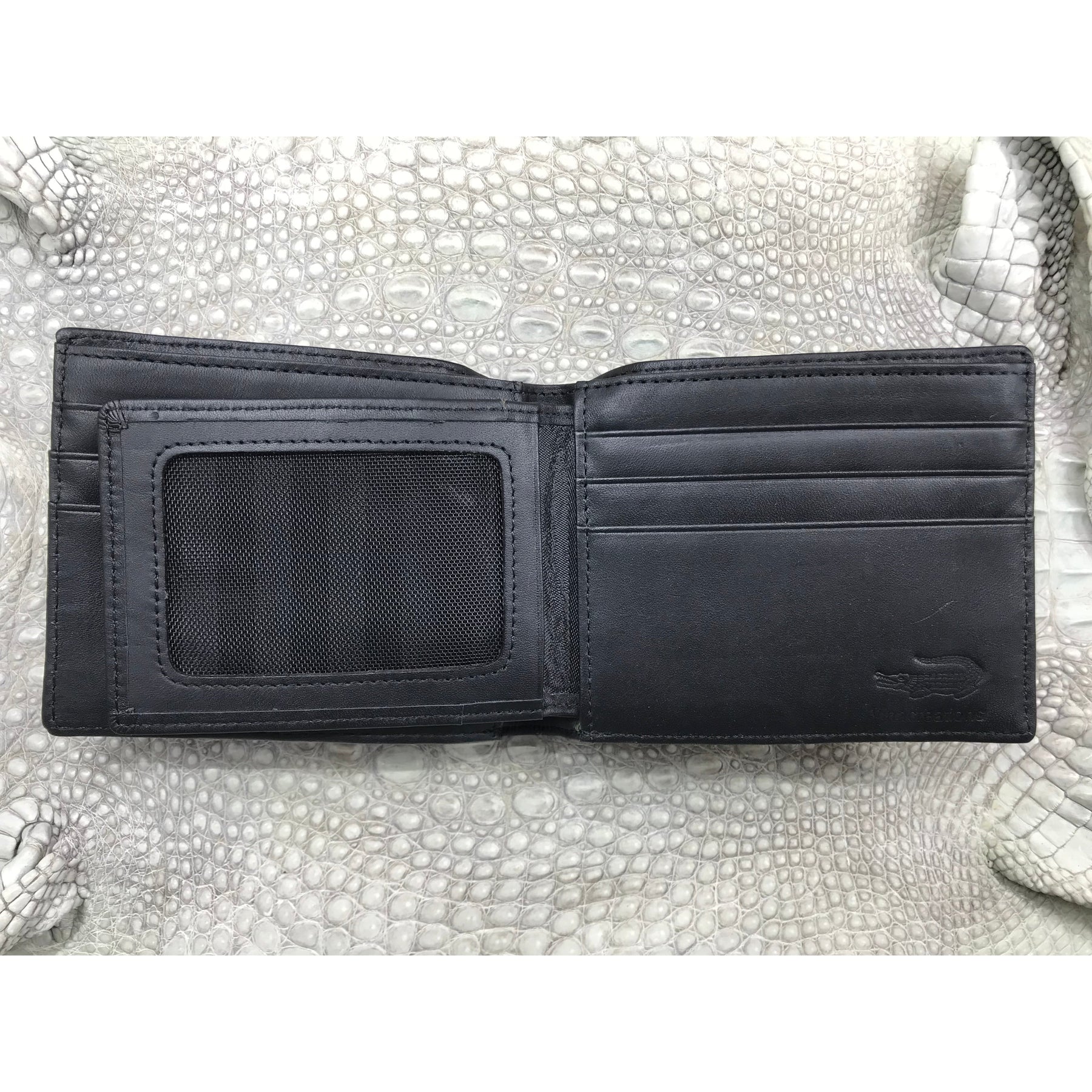 Black Alligator Horn Back Skin Bifold Wallet For Men | Handmade Crocodile Leather Wallet RFID Blocking | VL5730 - Vinacreations