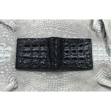 Black Alligator Horn Back Skin Bifold Wallet For Men | Handmade Crocodile Leather Wallet RFID Blocking | VL5730 - Vinacreations