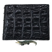 Black Alligator Horn Back Skin Bifold Wallet For Men | Handmade Crocodile Leather Wallet RFID Blocking | VL5730