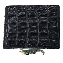 Black Alligator Horn Back Skin Bifold Wallet For Men | Handmade Crocodile Leather Wallet RFID Blocking | VL5730 - Vinacreations