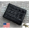 Black Alligator Hornback Skin Bifold Wallet For Men | Handmade Crocodile Leather Wallet RFID Blocking | VL4566 - Vinacreations