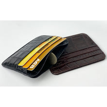 Black Alligator Leather Credit Card Holder | RFID Blocking | BLACK-CARD-11 - Vinacreations
