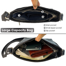 Black Alligator Leather Mens Crossbody Shoulder bag, Vertical Satchel Bag Casual, Small Messenger Bag Christmas Gift For Him - Vinacreations