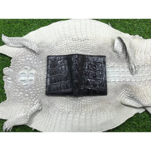 Black Alligator Skin Bifold Vertical Wallet For Men | Handmade Crocodile Leather Wallet RFID Blocking | VL5689 - Vinacreations