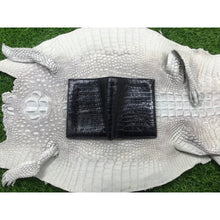 Black Alligator Skin Bifold Vertical Wallet For Men | Handmade Crocodile Leather Wallet RFID Blocking | VL5690 - Vinacreations