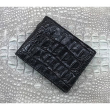 Black Alligator Skin Bifold Wallet For Men | Handmade Crocodile Leather Wallet RFID Blocking | VL5618 - Vinacreations