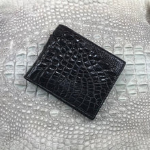 Black Alligator Skin Bifold Wallet For Men | Handmade Crocodile Leather Wallet RFID Blocking | VL5630 - Vinacreations