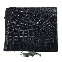 Black Alligator Skin Bifold Wallet For Men | Handmade Crocodile Leather Wallet RFID Blocking | VL5630 - Vinacreations