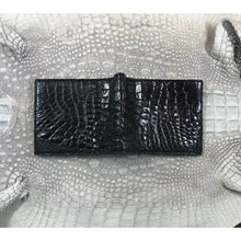 Black Alligator Skin Bifold Wallet For Men | Handmade Crocodile Leather Wallet RFID Blocking | VL5630 - Vinacreations