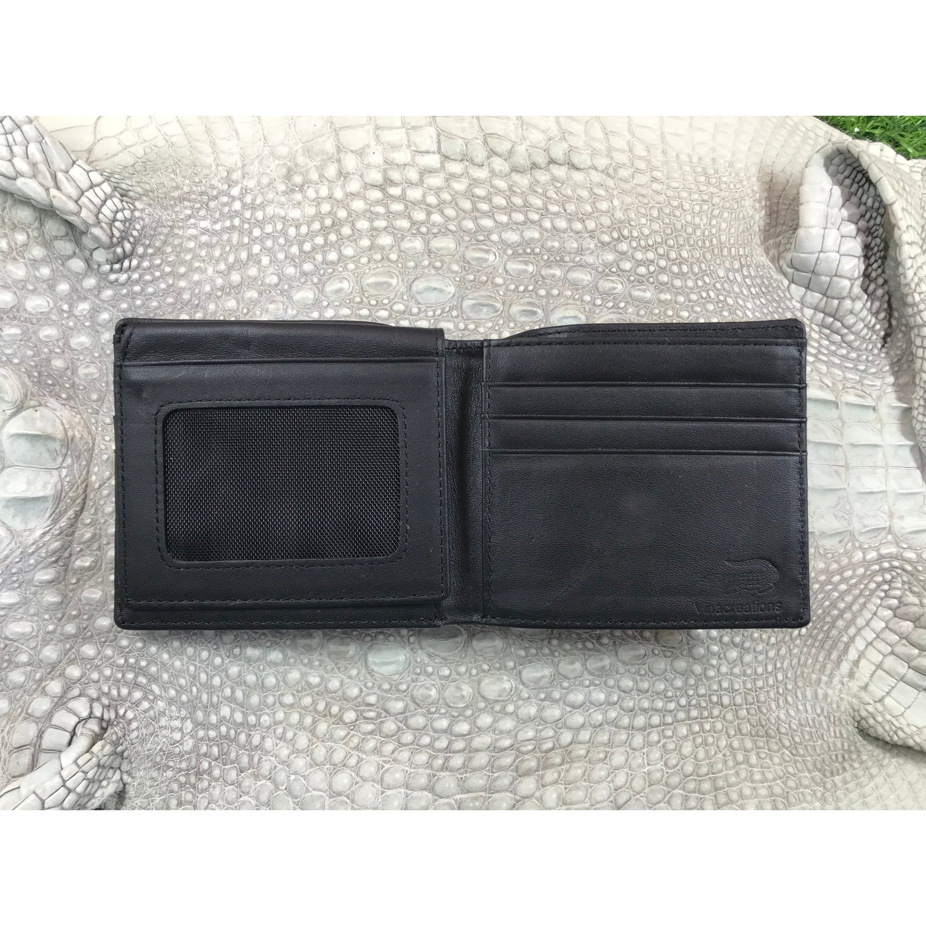 Black Alligator Skin Bifold Wallet For Men | Handmade Crocodile Leather Wallet RFID Blocking | VL5630 - Vinacreations
