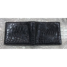Black Alligator Skin Bifold Wallet For Men | Handmade Crocodile Leather Wallet RFID Blocking | VL5658 - Vinacreations