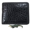 Black Alligator Skin Bifold Wallet For Men | Handmade Crocodile Leather Wallet RFID Blocking | VL5662 - Vinacreations