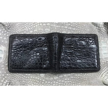 Black Alligator Skin Bifold Wallet For Men | Handmade Crocodile Leather Wallet RFID Blocking | VL5663 - Vinacreations