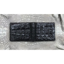 Black Alligator Skin Bifold Wallet For Men | Handmade Crocodile Leather Wallet RFID Blocking | VL5699 - Vinacreations