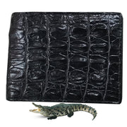 Black Alligator Skin Bifold Wallet For Men | Handmade Crocodile Leather Wallet RFID Blocking | VL5699