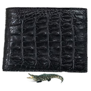 Black Alligator Skin Bifold Wallet For Men | Handmade Crocodile Leather Wallet RFID Blocking | VL5700