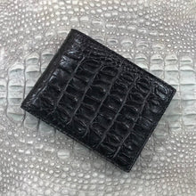 Black Alligator Skin Bifold Wallet For Men | Handmade Crocodile Leather Wallet RFID Blocking | VL5700 - Vinacreations