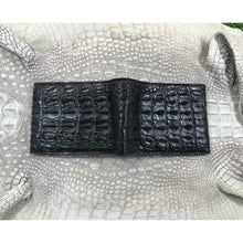 Black Alligator Skin Bifold Wallet For Men | Handmade Crocodile Leather Wallet RFID Blocking | VL5700 - Vinacreations