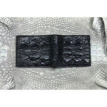 Black Alligator Skin Bifold Wallet For Men | Handmade Crocodile Leather Wallet RFID Blocking | VL5707 - Vinacreations