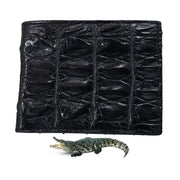 Black Alligator Skin Bifold Wallet For Men | Handmade Crocodile Leather Wallet RFID Blocking | VL5707