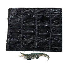 Black Alligator Skin Bifold Wallet For Men | Handmade Crocodile Leather Wallet RFID Blocking | VL5707 - Vinacreations
