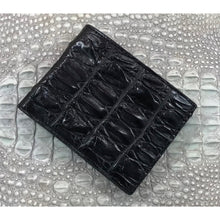 Black Alligator Skin Bifold Wallet For Men | Handmade Crocodile Leather Wallet RFID Blocking | VL5707 - Vinacreations