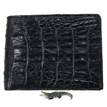 Black Alligator Skin Bifold Wallet For Men | Handmade Crocodile Leather Wallet RFID Blocking | VL5713 - Vinacreations