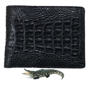 Black Alligator Skin Bifold Wallet For Men | Handmade Crocodile Leather Wallet RFID Blocking | VL5721