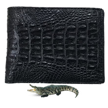 Black Alligator Skin Bifold Wallet For Men | Handmade Crocodile Leather Wallet RFID Blocking | VL5721 - Vinacreations