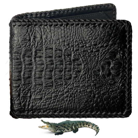 Black Hornback Alligator Bifold Wallet for Men RFID Blocking | VINAM-02 - Vinacreations