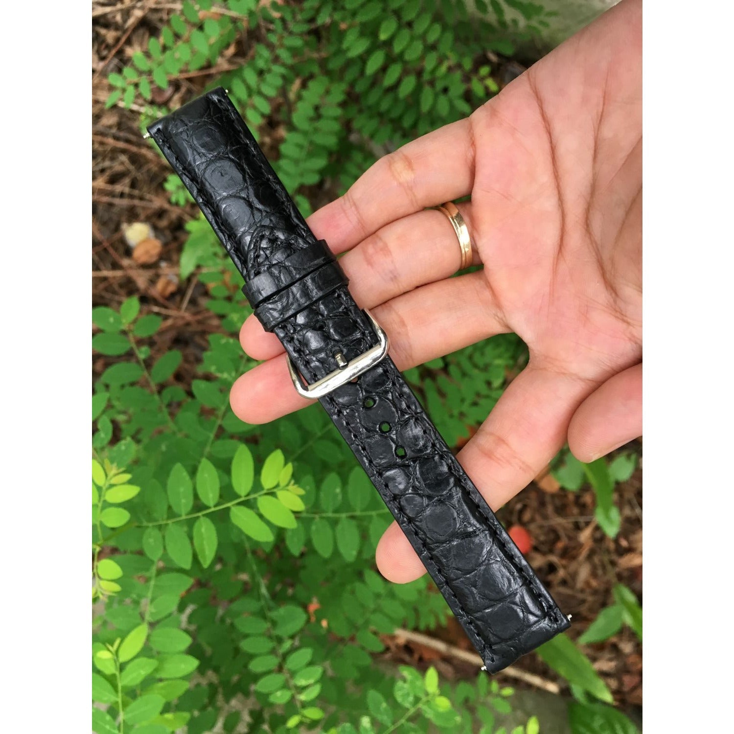 Black Hornback Alligator Leather Watch Band | Crocodile Quick Release Replacement Strap | DH-47 - Vinacreations