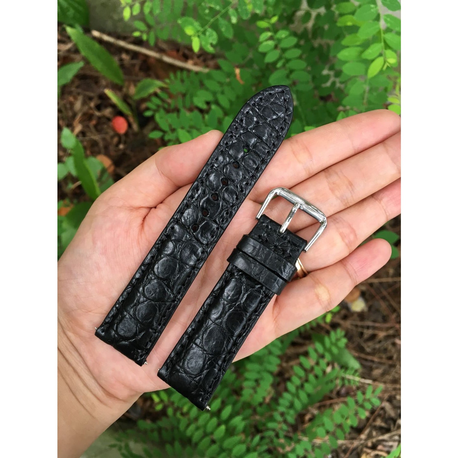 Black Hornback Alligator Leather Watch Band | Crocodile Quick Release Replacement Strap | DH-47 - Vinacreations