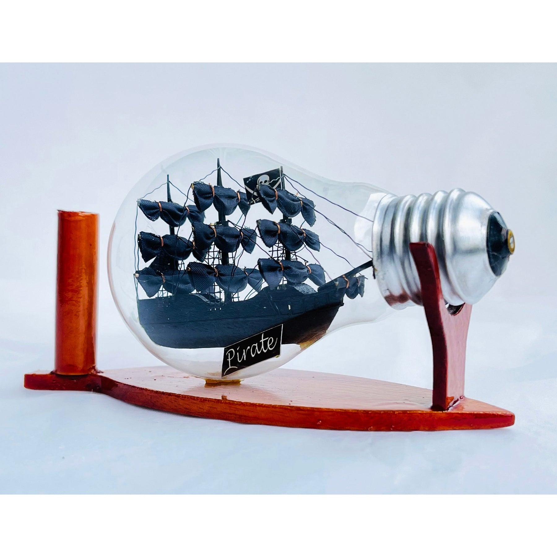 Black Pearl Caribbean Pirate Ship In A Bottle Miniature Boat - Vinacreations