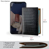Black Slim Alligator Leather Passport Holder Cover - Vinacreations